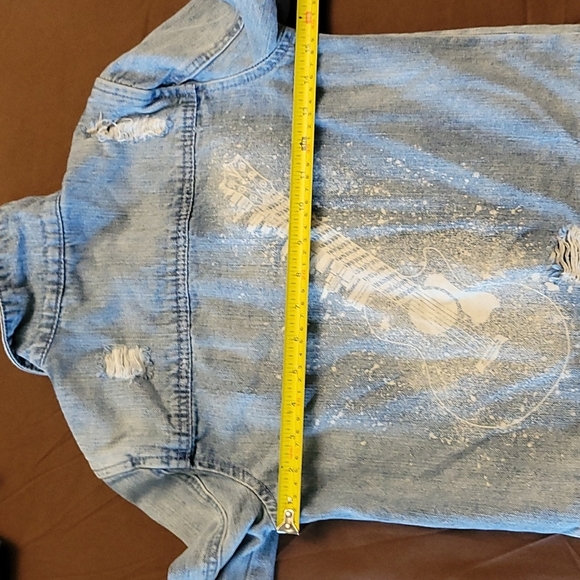 ART CLASS Graphic Studed Denim Jean Jacket M - Picture 11 of 14